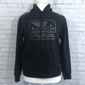 Bad Boy MMA Hoodie Men’s Medium Black Gray EUC